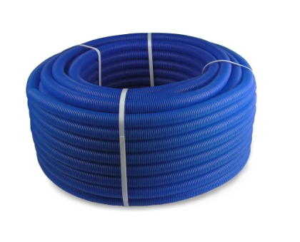 Труба ПНД гофрир. синяя d32мм (вн. d27мм, 50м),РТП (ТОЛЬКО БУХТОЙ 50 М)