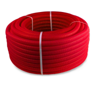 Труба ПНД гофрир. красная d32мм (вн. d27мм, 50м),РТП (ТОЛЬКО БУХТОЙ 50 М)