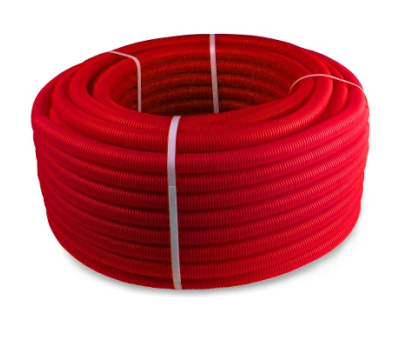 Труба ПНД гофрир. красная d40мм (вн. d35мм, 30м),РТП (ТОЛЬКО БУХТОЙ 30 М)