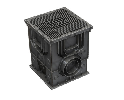Дождеприемник пластиковый Master 350х350х420 (в сборе с решеткой) АКВАСТОК								