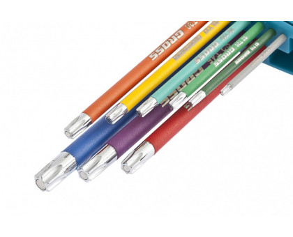 Набор ключей имбусовых TORX-TT, 9 шт: T10-T50, магнит,S2, экстра-длин, хром/краска 9 шт./Gross 16402