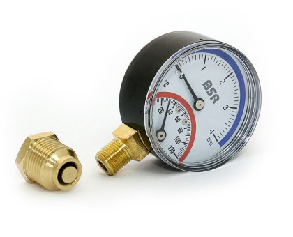 Термоманометр BSR 120°C, 4 бар, 1/2", Ø 63, радиальный 