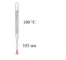 Термометр керосиновый ТТЖ-М 100С L=103 прямой 240/103 Стеклоприбор 100213