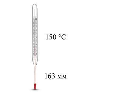 Термометр керосиновый ТТЖ-М 150С прямой 240/163 Стеклоприбор 100238
