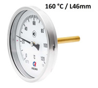 Термометр биметаллический РОСМА БТ51, D100, L= 46 мм, G 1/2", 0-160°С, кл. 1,5										