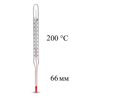 Термометр жидкост. 200С (ножка 66).
