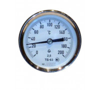 Термометр биметал. ТБ-63 (160С, ножка 100, осев) заднее 1/2