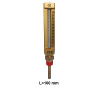 Термометр жидкостной ТТ-В-150 100С L=100 G1/2" прям вибр 150/100 Росма