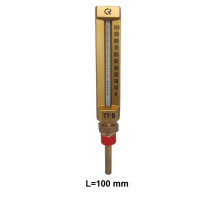Термометр жидкостной ТТ-В-150 100С L=100 G1/2" прям вибр 150/100 Росма