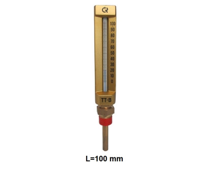 Термометр жидкостной ТТ-В-150 100С L=100 G1/2" прям вибр 150/100 Росма