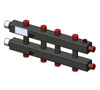 Гидравлический коллектор горизонтальный, 5 контуров