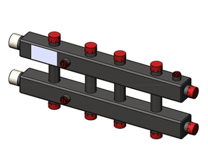 Гидравлический коллектор горизонтальный, 5 контуров