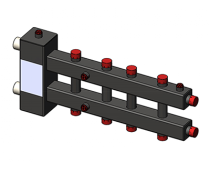 Гидроразделитель с коллектором горизонтальный, 5 контуров, до 70 кВт	