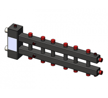 Гидроразделитель с коллектором горизонтальный, 7 контуров, до 70 кВт	