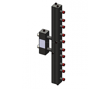 Гидроразделитель с коллектором вертикальный, 5 контуров, до 70 кВт	