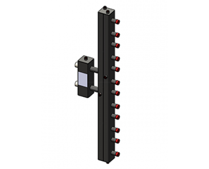 Гидроразделитель с коллектором вертикальный, 6 контуров, до 70 кВт	