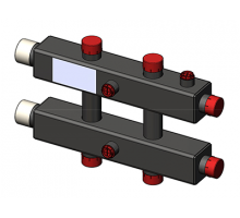 Гидравлический коллектор горизонтальный, 3 контура