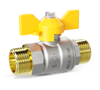 Кран шаровой латунный LD Pride 47.25.Н-Н.Б GAS Ду 25 Ру 40 бабочка LD 47.354.25 