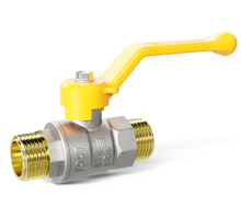 Кран шаровой латунный LD Pride 47.25.Н-Н.Р GAS Ду 25 Ру 40 рычаг LD 47.355.25