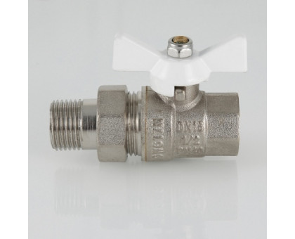 Кран шар. бабочка-американка вн.-нар. 3/4 белая рукоядка VALTEC VT.227.NW.05 Кран шар. бабочка-американка вн.-нар. 3/4 белая рукоядка VALTEC VT.227.NW.05
