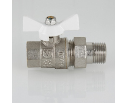 Кран шар. бабочка-американка вн.-нар. 3/4 белая рукоядка VALTEC VT.227.NW.05 Кран шар. бабочка-американка вн.-нар. 3/4 белая рукоядка VALTEC VT.227.NW.05