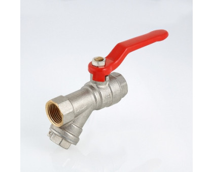Кран шаровой VALTEC со встроенным фильтром, стальная рукоятка3/4" вн.-вн. VT.292.N.05 Кран шаровой VALTEC со встроенным фильтром, стальная рукоятка3/4" вн.-вн. VT.292.N.05
