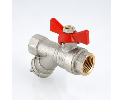 Кран шаровой VALTEC со встроенным фильтром, рукоятка бабочка 1/2" вн.-вн. VT.293.N.04 Кран шаровой VALTEC со встроенным фильтром, рукоятка бабочка 1/2" вн.-вн. VT.293.N.04