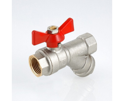 Кран шаровой VALTEC со встроенным фильтром, рукоятка бабочка 1/2" вн.-вн. VT.293.N.04 Кран шаровой VALTEC со встроенным фильтром, рукоятка бабочка 1/2" вн.-вн. VT.293.N.04