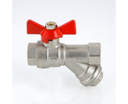 Кран шаровой VALTEC со встроенным фильтром, рукоятка бабочка 1/2" вн.-вн. VT.293.N.04 Кран шаровой VALTEC со встроенным фильтром, рукоятка бабочка 1/2" вн.-вн. VT.293.N.04