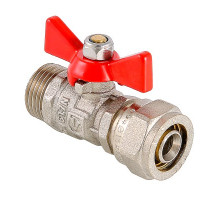 Кран шаровый VALTEC под обжим, рукоятка бабочка 16х1/2 нар. VT.341.N.1604
