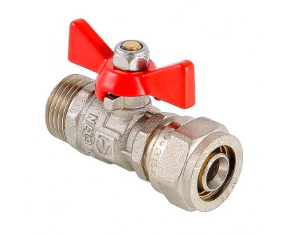 Кран шаровый VALTEC под обжим, рукоятка бабочка 16х1/2 нар. VT.341.N.1604 Кран шаровый VALTEC под обжим, рукоятка бабочка 16х1/2 нар. VT.341.N.1604
