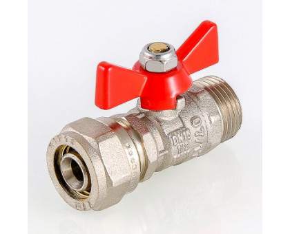Кран шаровый VALTEC под обжим, рукоятка бабочка 16х1/2 нар. VT.341.N.1604 Кран шаровый VALTEC под обжим, рукоятка бабочка 16х1/2 нар. VT.341.N.1604