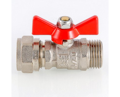 Кран шаровый VALTEC под обжим, рукоятка бабочка 16х1/2 нар. VT.341.N.1604 Кран шаровый VALTEC под обжим, рукоятка бабочка 16х1/2 нар. VT.341.N.1604