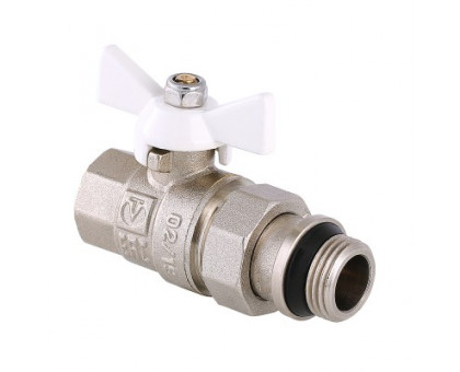 Кран шаровый VALTEC BASE с полусгоном 3/4" вн.-нар. с доп. уплотнением (белая рукоятка)VT.227.NRW.05 Кран шаровый VALTEC BASE с полусгоном 3/4" вн.-нар. с доп. уплотнением (белая рукоятка)VT.227.NRW.05