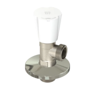 Вентиль угловой удлиненный, латунь 1/2"х3/4", еврослот, никель, РТП