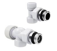 Набор термостатический угловой осевой Royal Thermo Design 1/2"М30х1,5 (Белый)