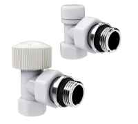 Набор термостатический угловой Royal Thermo Design 1/2"М30х1,5 (Белый) НС-1640379 