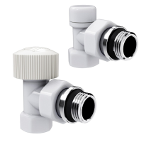 Набор термостатический угловой Royal Thermo Design 1/2"М30х1,5 (Белый) НС-1640379 