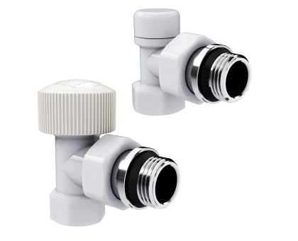 Набор термостатический угловой Royal Thermo Design 1/2"М30х1,5 (Белый) НС-1640379 