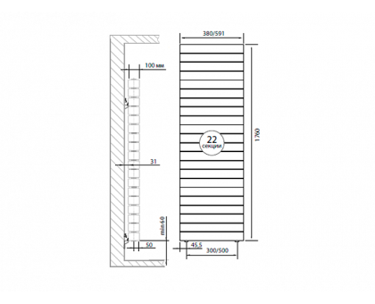 Радиатор Royal Thermo PianoForte Tower new/Noir Sable - 22 секц.										