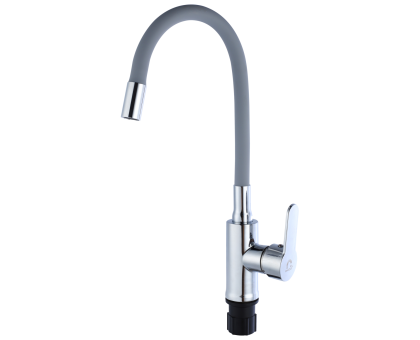 Смеситель для кухни TSARSBERG TSB-732-GR05 (б/подводки) серый гибкий излив тип См-МОЦБА