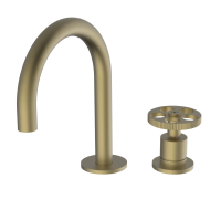 Смеситель для умывальника с коротким изливом (125 мм), цвет-мягкая бронза PROGRAM ONE 