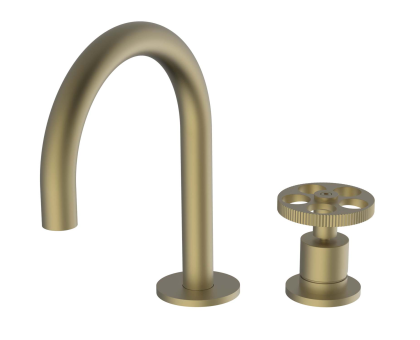 Смеситель для умывальника с коротким изливом (125 мм), цвет-мягкая бронза PROGRAM ONE 