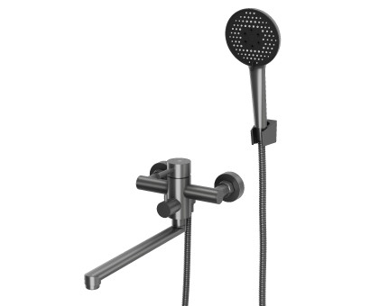 Смеситель для ванны с длинным поворотным изливом RUSH Melos графит SUS1101-51Grey										