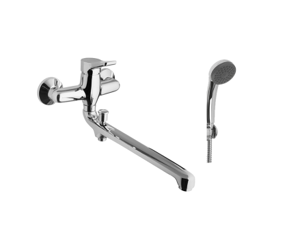 Смеситель Zipponi GREEN для ванны 1-рычажный (горизонт), с ручной лейкой в компл, хром.(GF101CR-001)