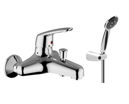 Смеситель Zipponi OMEGA для ванны 1-рычажный, с ручной лейкой в комплекте, хром OM150CR-001