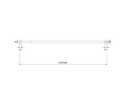 Карниз для ванной комнаты, 110-200 см, глянцевый хром, ID 030A200I14										