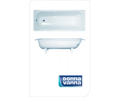 Ванна стальная 1,6*0,7м Donna Vanna с антибак. покрыт."Белая орхидея" (б/ранта) (ножки в к-те)
