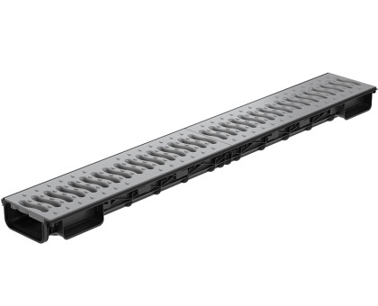 Лоток Ecoteck Lite 100 h56 с решеткой пластиковой Металлик кл. А15 Лоток Ecoteck Lite 100 h56 с решеткой пластиковой Металлик кл. А15