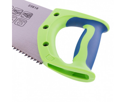 Ножовка по дереву "Зубец", 500 мм, 7-8 TPI, зуб 3D, каленый зуб, 2-х компонентная рукоятка// Сибртех